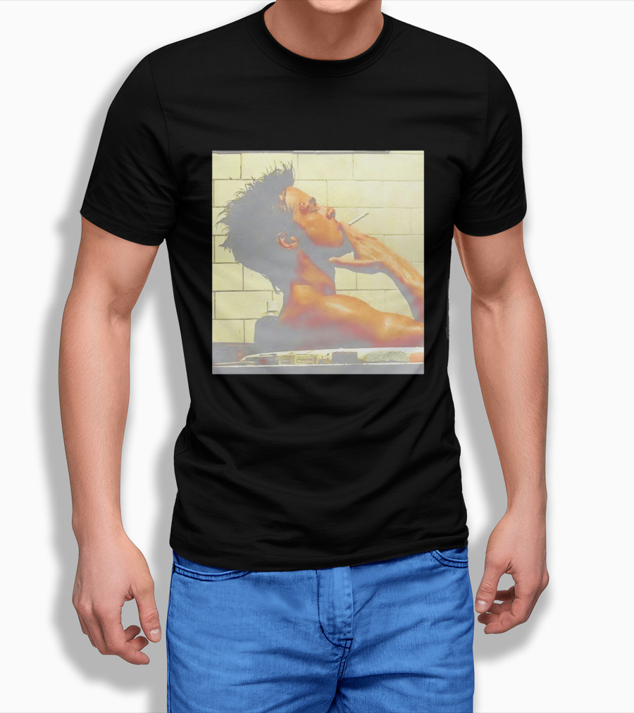 Brad Pitt Fight Club Bathroom Scene Smoking T-Shirt