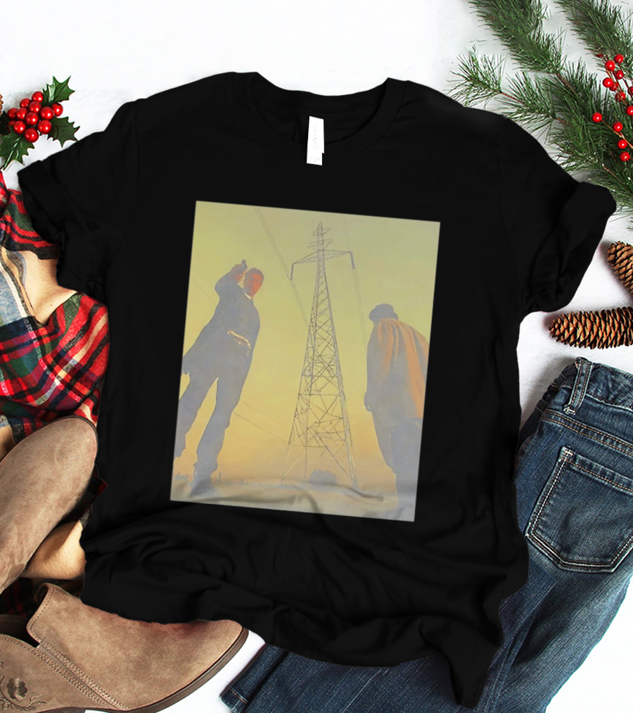 Brad Pitt Se7en Movie Scene With Gunpoint And Power Lines T-Shirt