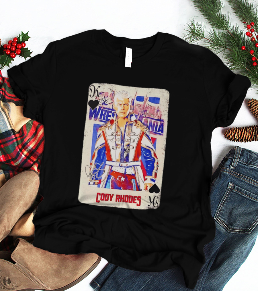 WrestleMania Cody Rhodes The American Nightmare WWE Playing Card T-Shirt