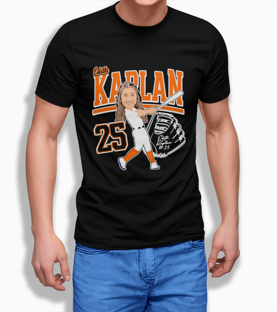 Edith Kaplan Virginia 25 Softball Caricature #25 T-Shirt