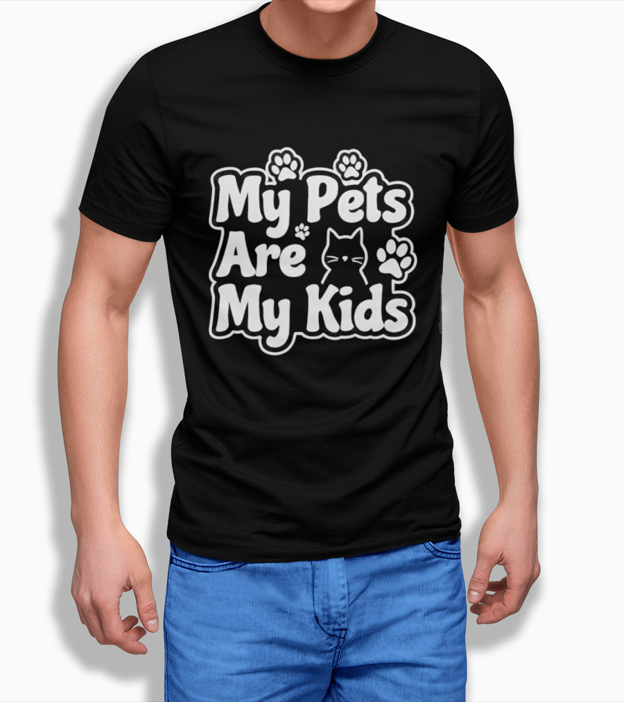 My Pets Are My Kids Cat Paw Prints T-Shirt