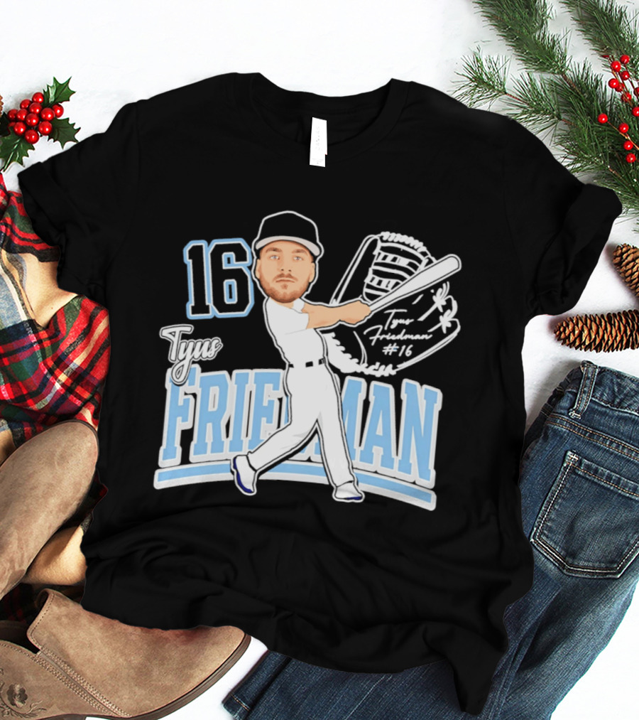 Tyus Friedman 16 Baseball Player Caricature 2026 T-Shirt