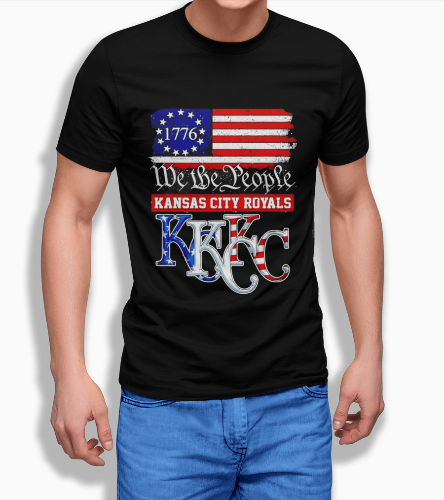 1776 We The People Kansas City Royals USA Flag KC T-Shirt