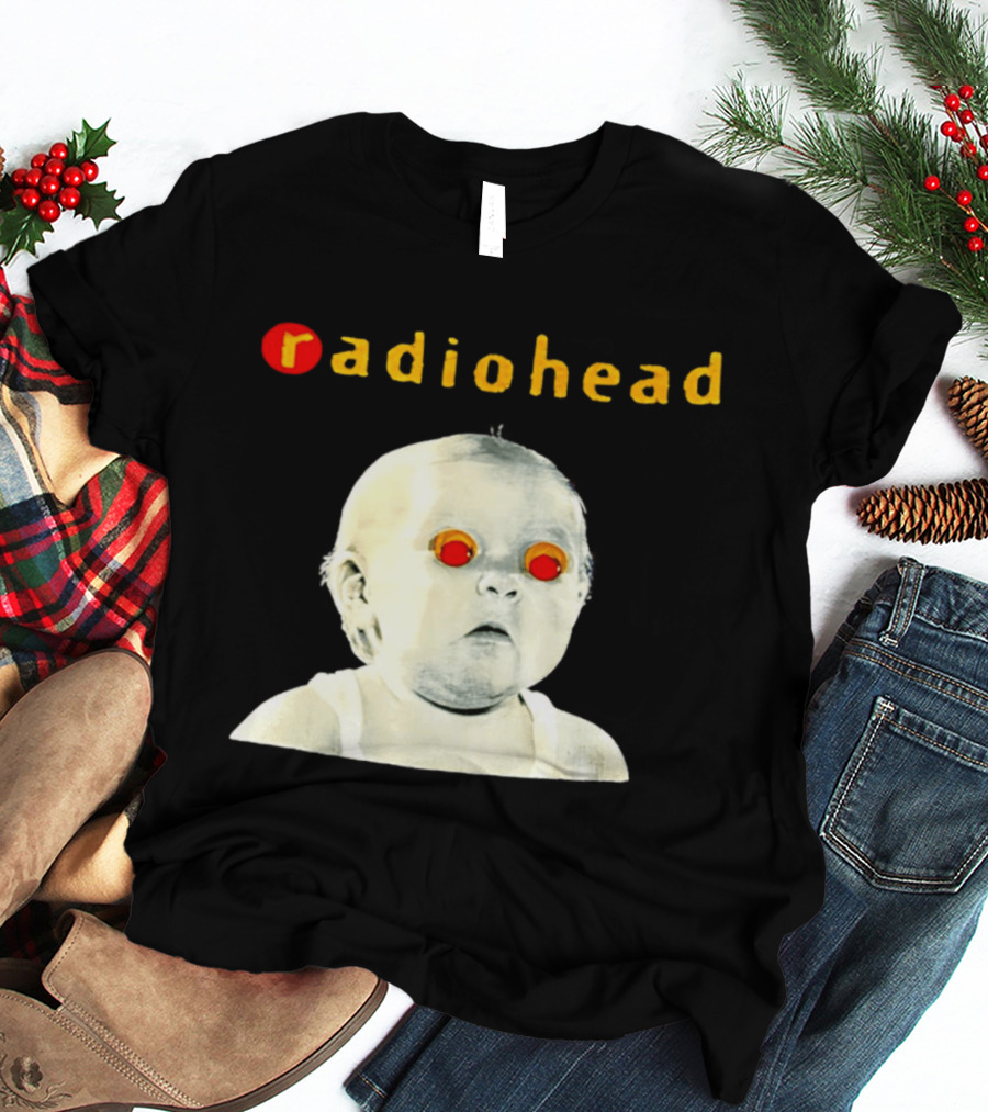 Radiohead Red Eyes Baby Face With Creepy Expression T-Shirt