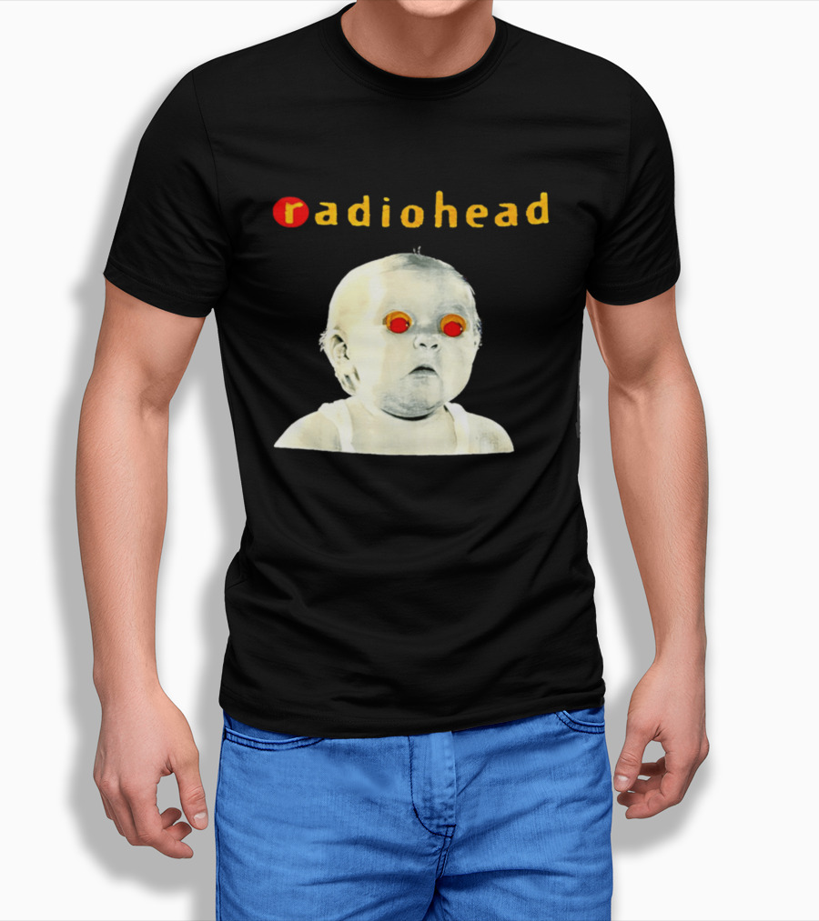Radiohead Red Eyes Baby Face With Creepy Expression T-Shirt