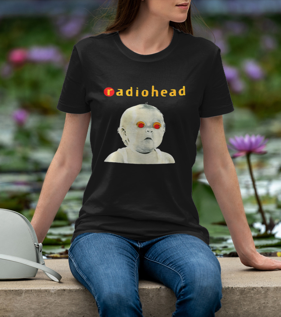 Radiohead Red Eyes Baby Face With Creepy Expression T-Shirt