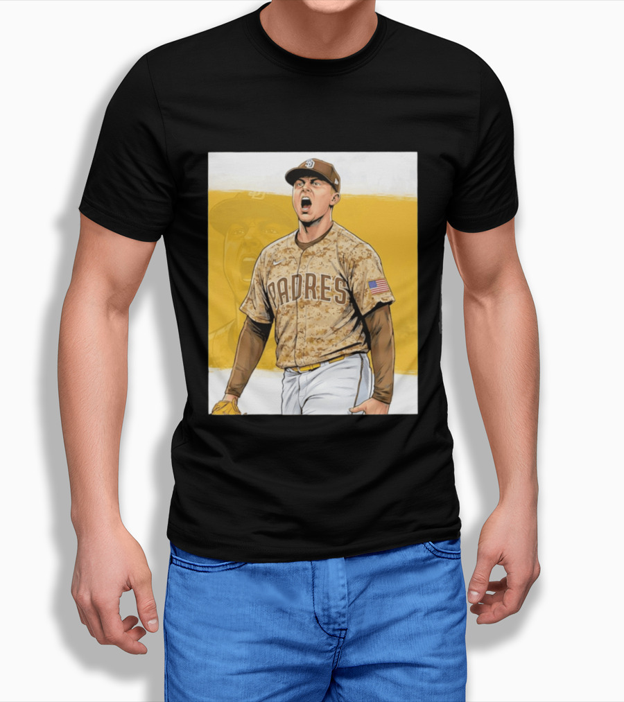 San Diego Padres Camouflage Uniform With Nike And American Flag T-Shirt