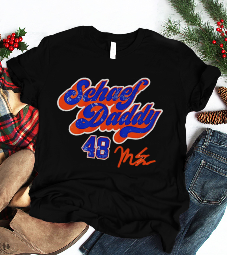 Schaef Daddy 48 Blue Orange Script Signature T-Shirt