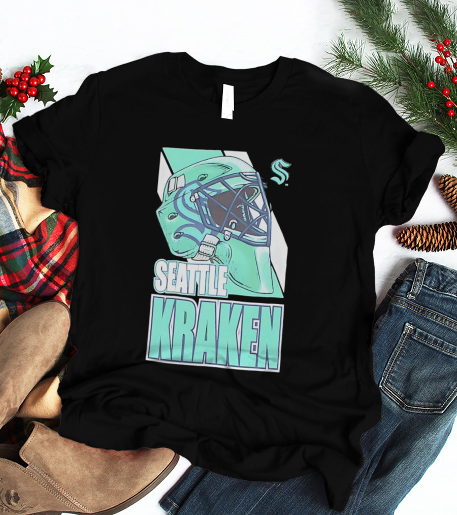 Seattle Kraken NHL Helmet Bucket Head Team T-Shirt