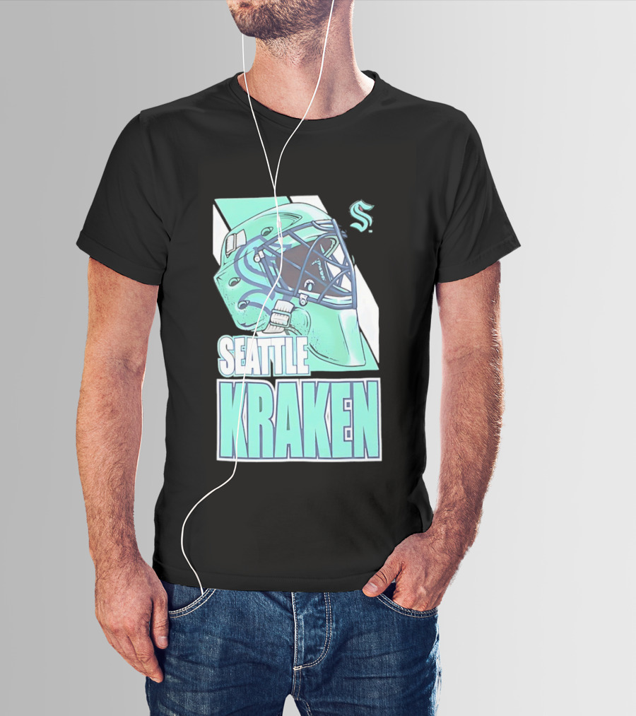 Seattle Kraken NHL Helmet Bucket Head Team T-Shirt