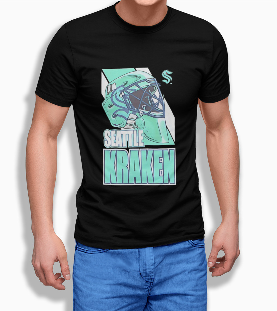 Seattle Kraken NHL Helmet Bucket Head Team T-Shirt