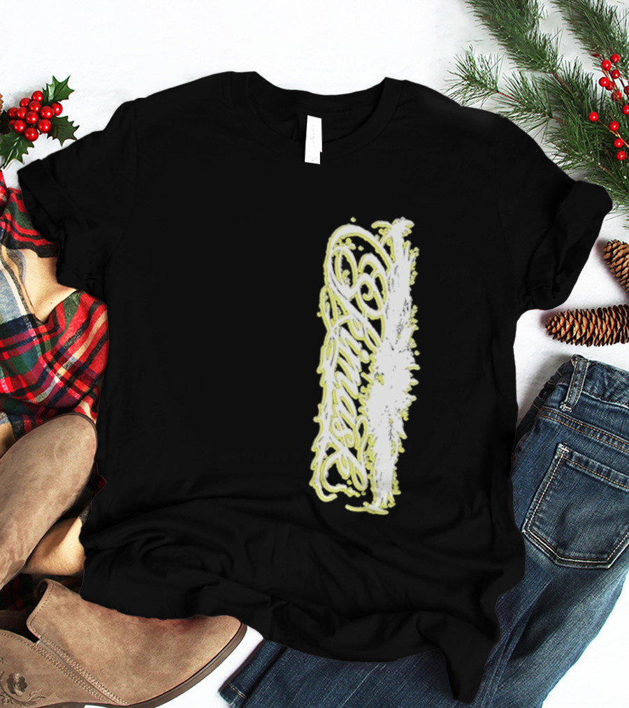 Ski Mask Script Neon Yellow Graffiti Style Vertical T-Shirt