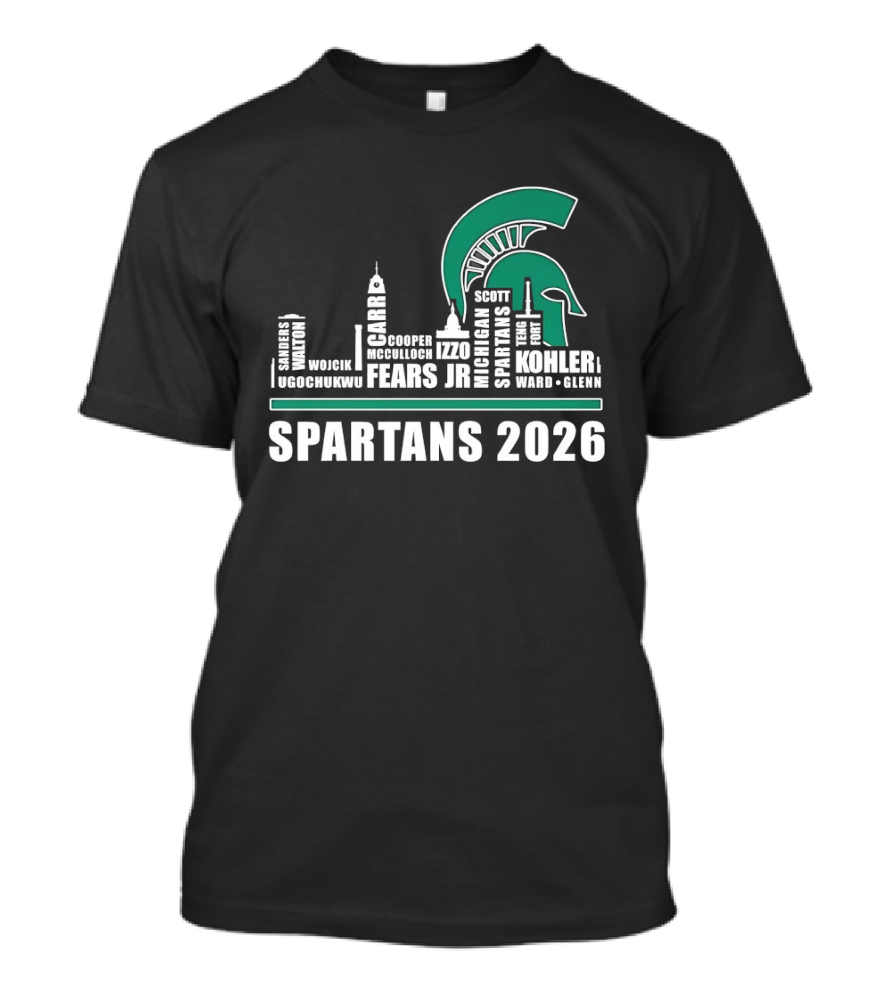Michigan State Spartans Skyline 2026 Kohler Scott Fears Jr Walker T-Shirt