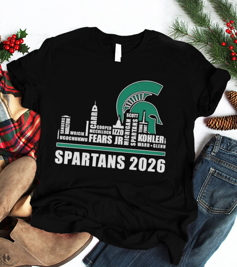 Michigan State Spartans Skyline 2026 Kohler Scott Fears Jr Walker T-Shirt