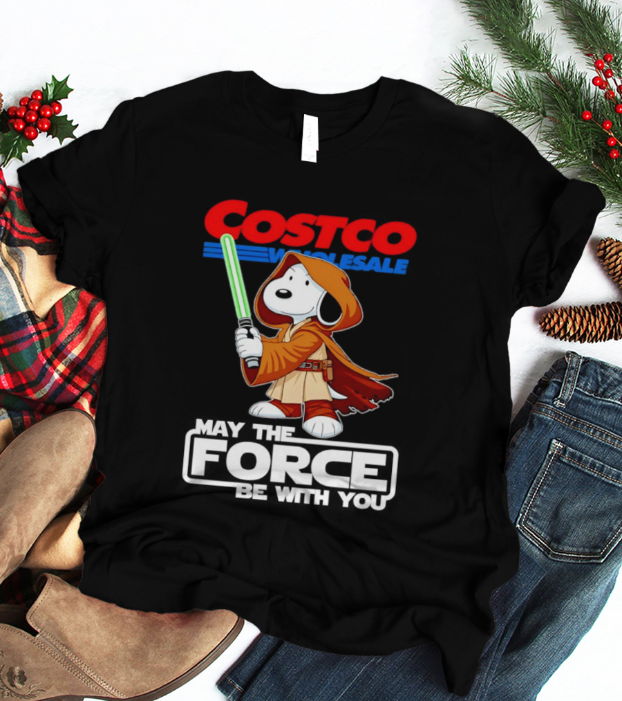 Snoopy Costco Wholesale May The Force Be With You Star Wars Jedi Lightsaber T-Shirt