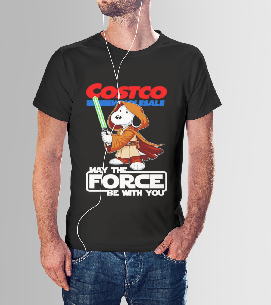 Snoopy Costco Wholesale May The Force Be With You Star Wars Jedi Lightsaber T-Shirt