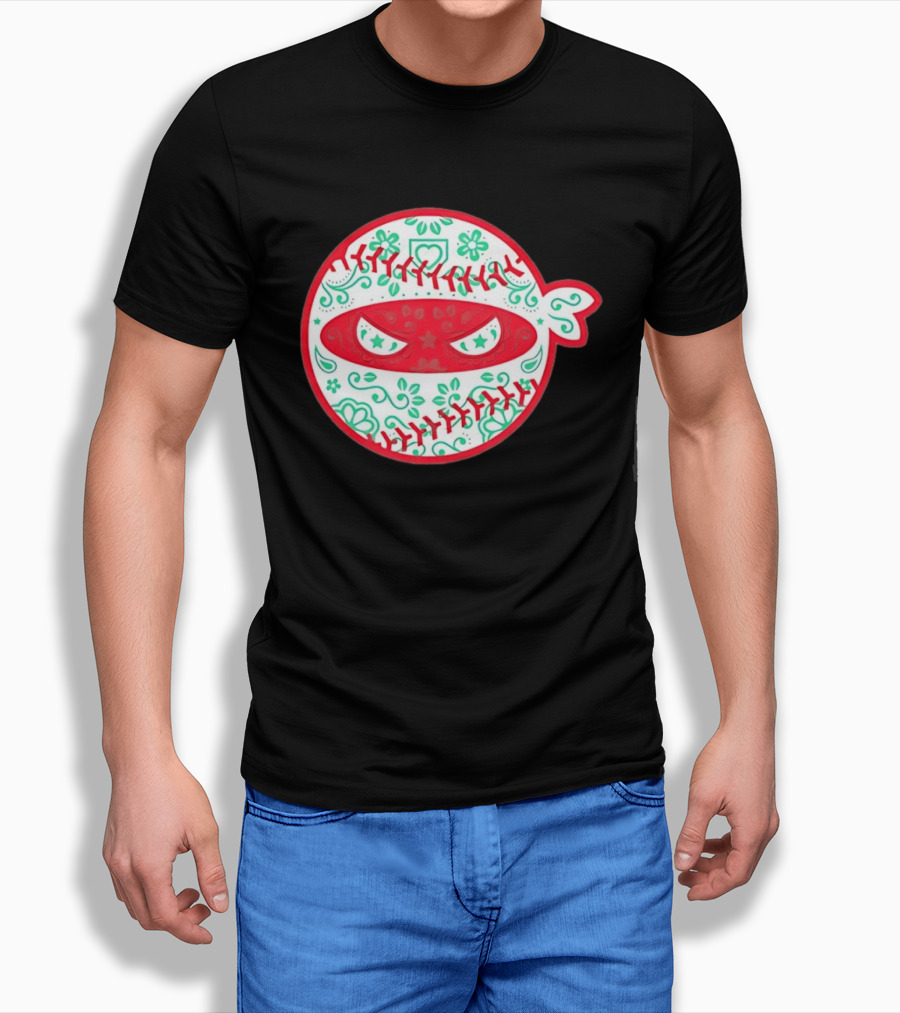 Pitching Ninja Mexico Baseball Dia De Los Muertos T-Shirt