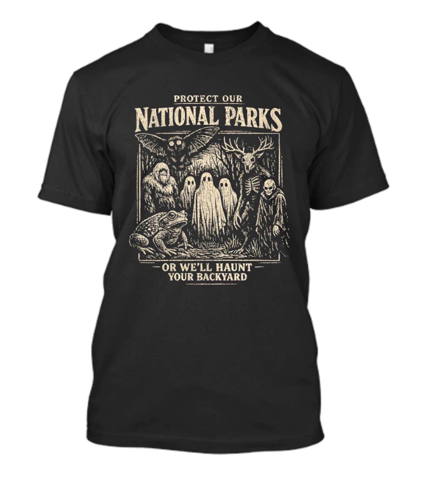 Protect Our National Parks Haunted Animal Spirits Threaten Your Backyard T-Shirt