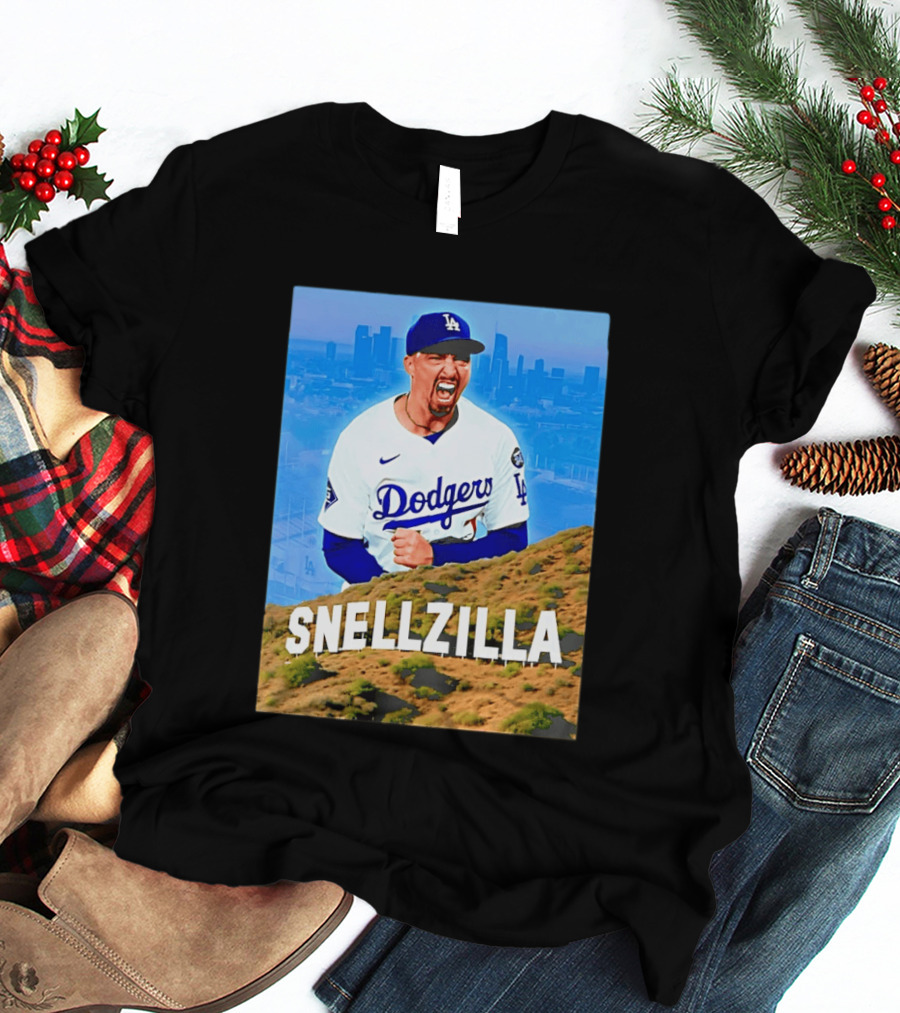 Blake Snell La Dodgers Snellzilla Los Angeles Skyline T-Shirt