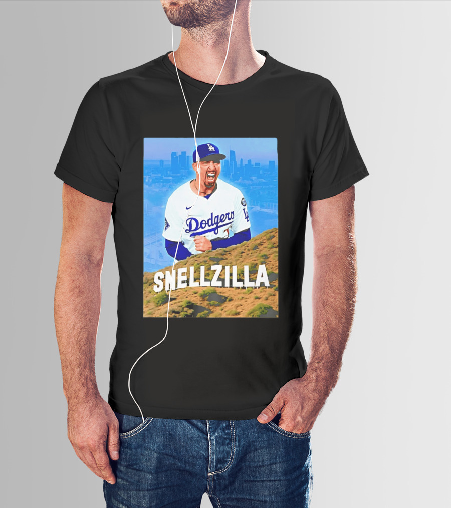 Blake Snell La Dodgers Snellzilla Los Angeles Skyline T-Shirt