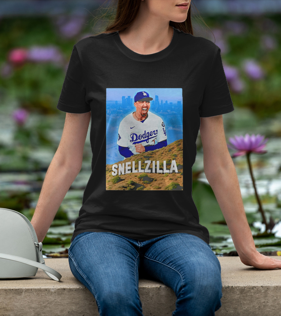 Blake Snell La Dodgers Snellzilla Los Angeles Skyline T-Shirt