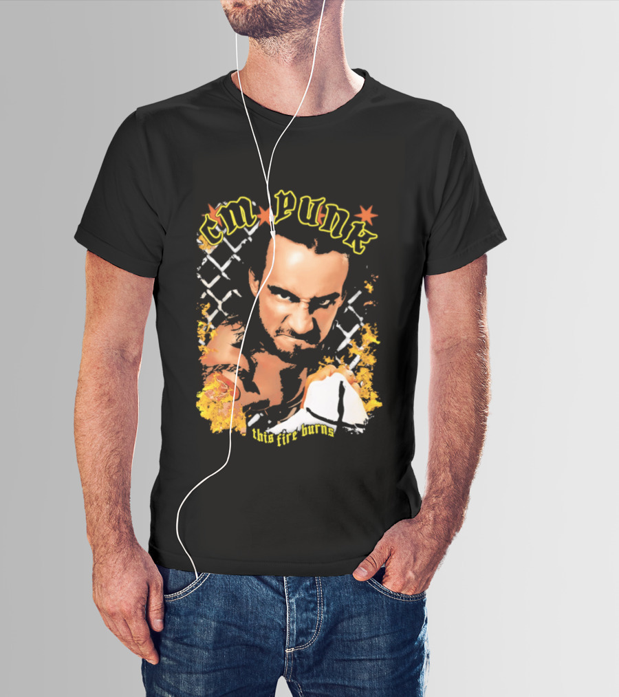 CM Punk This Fire Burns Wrestling T-Shirt