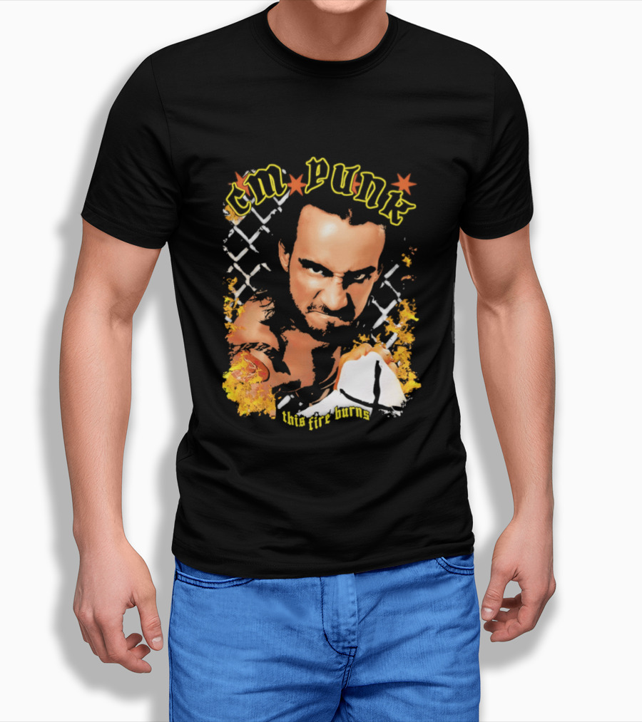 CM Punk This Fire Burns Wrestling T-Shirt
