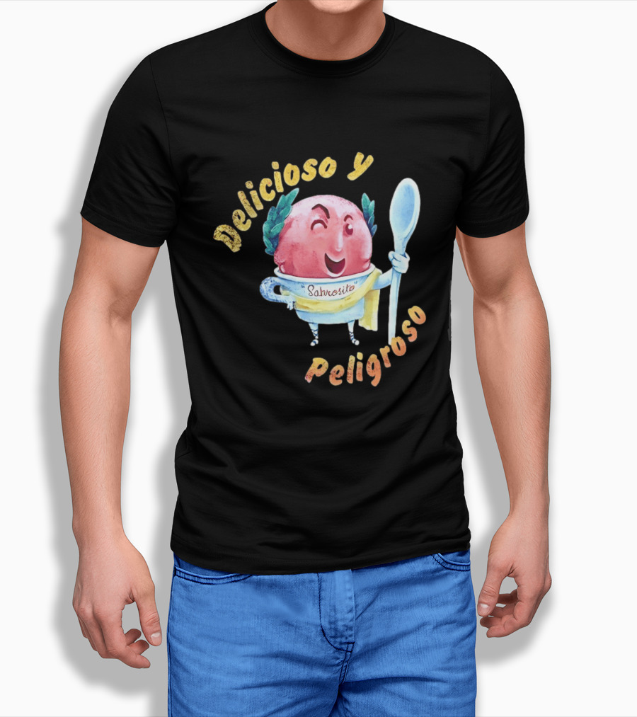 Delicioso Y Sabrosito Peligroso Helado Sonriente Dibujos Animados Cucharón T-Shirt