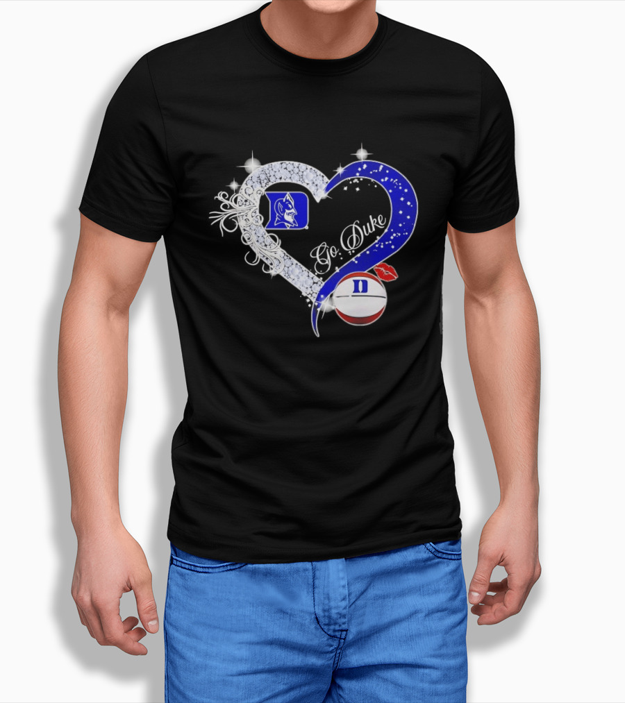 Diamond Heart Duke Blue Devils Basketball Fan Spirit T-Shirt