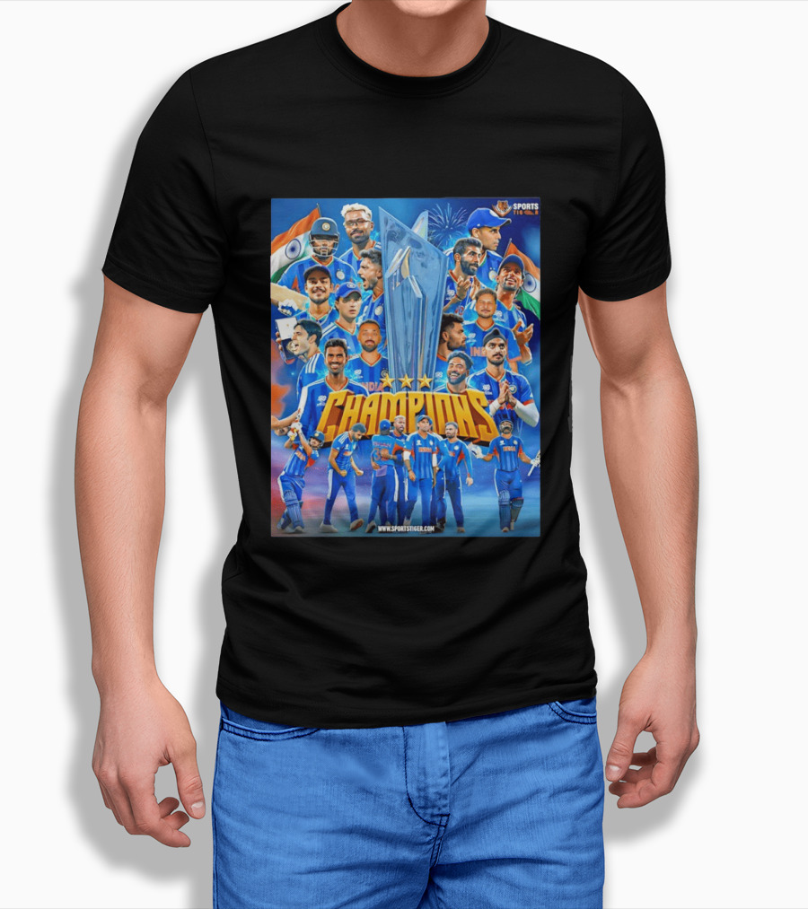 Indian Cricket Champions ICC Men's T20 World Cup 2026 Celebration T-Shirt