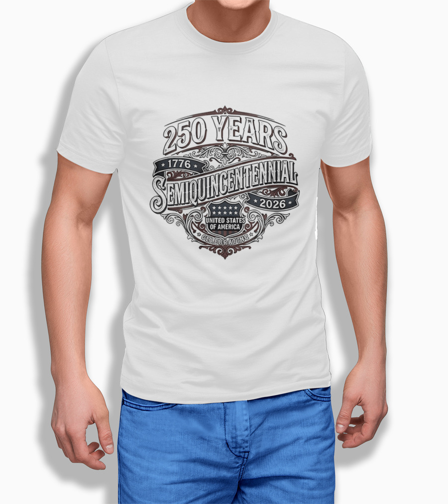 250 Years Semiquincentennial 1776 2026 United States Of America Vintage Banner Stars T-Shirt