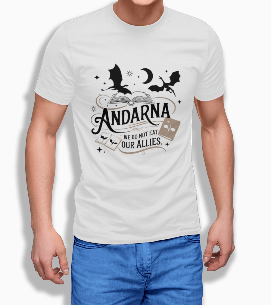 Andarna We Do Not Eat Our Allies Dragon Book Cards Night Sky T-Shirt
