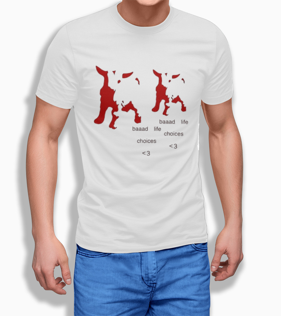 Baaad Life Choices Red Goat Minimalist Artsy Style Outfit T-Shirt