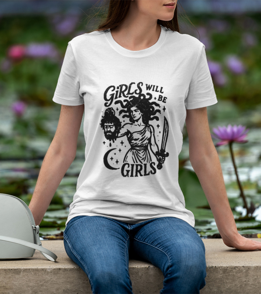 Girls Will Be Girls Medusa Holding Severed Head T-Shirt