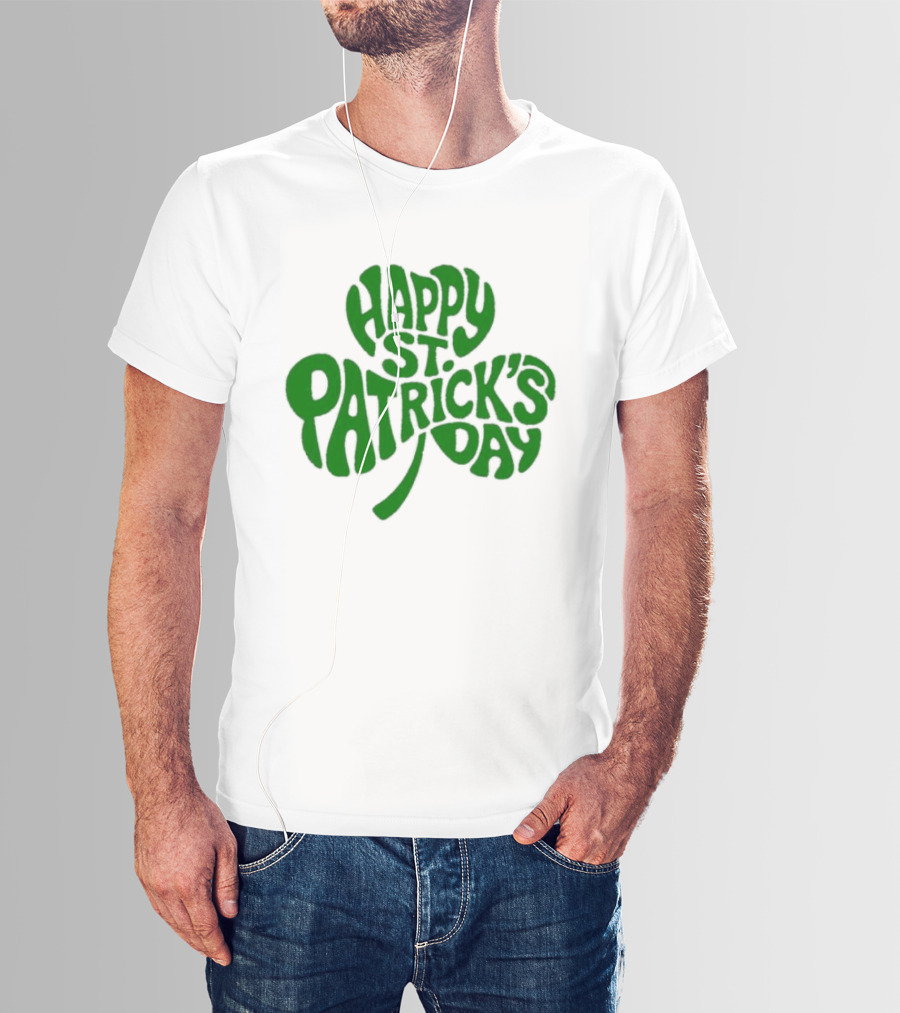 Happy St. Patrick's Day Green Clover Shamrock Celebration T-Shirt