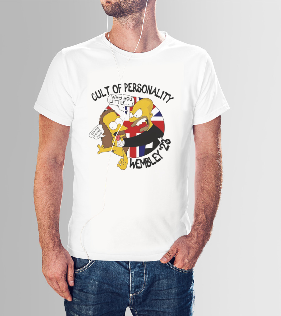 Cult Of Personality Wembley 2023 Cartoon "Why You Little" UK Flag T-Shirt
