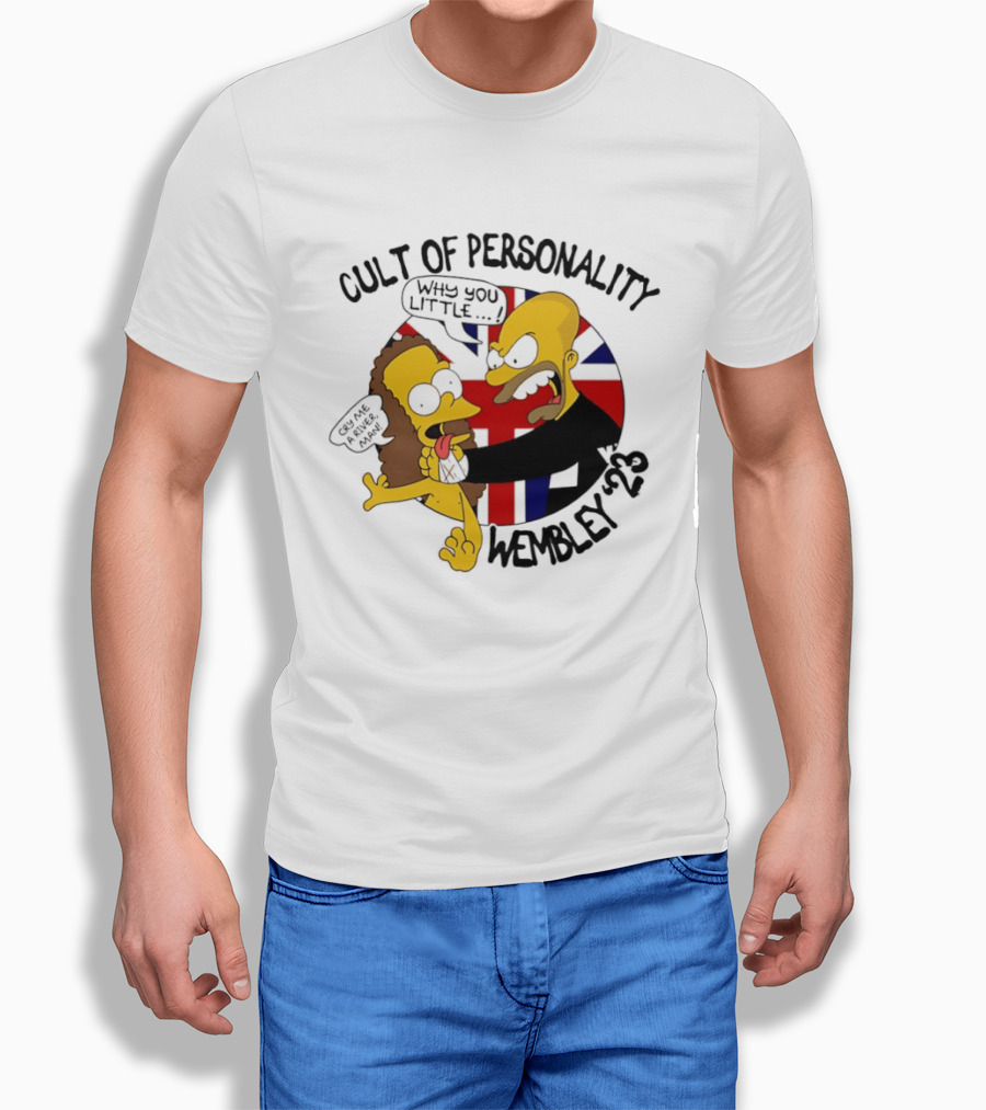Cult Of Personality Wembley 2023 Cartoon "Why You Little" UK Flag T-Shirt