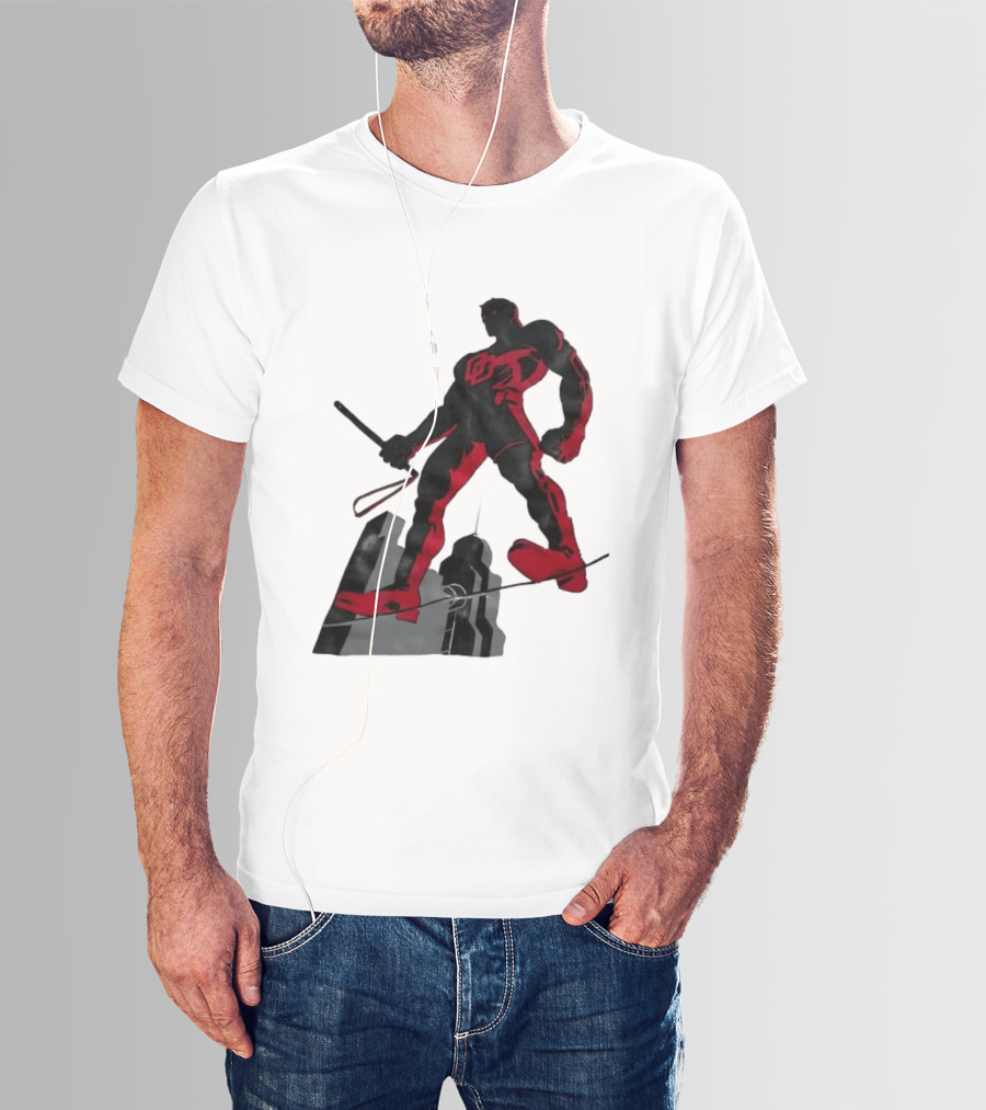 Daredevil Marvel Red Superhero Cityscape T-Shirt