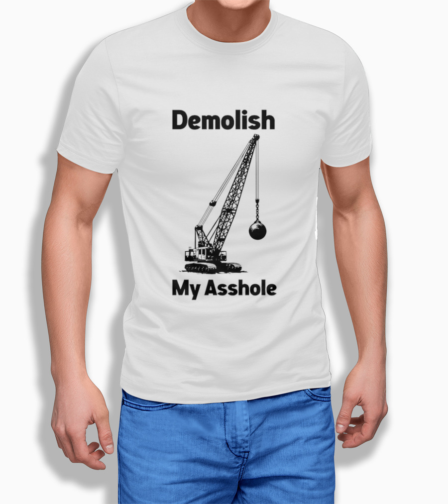 Demolish My Asshole Wrecking Ball Joke Humor T-Shirt