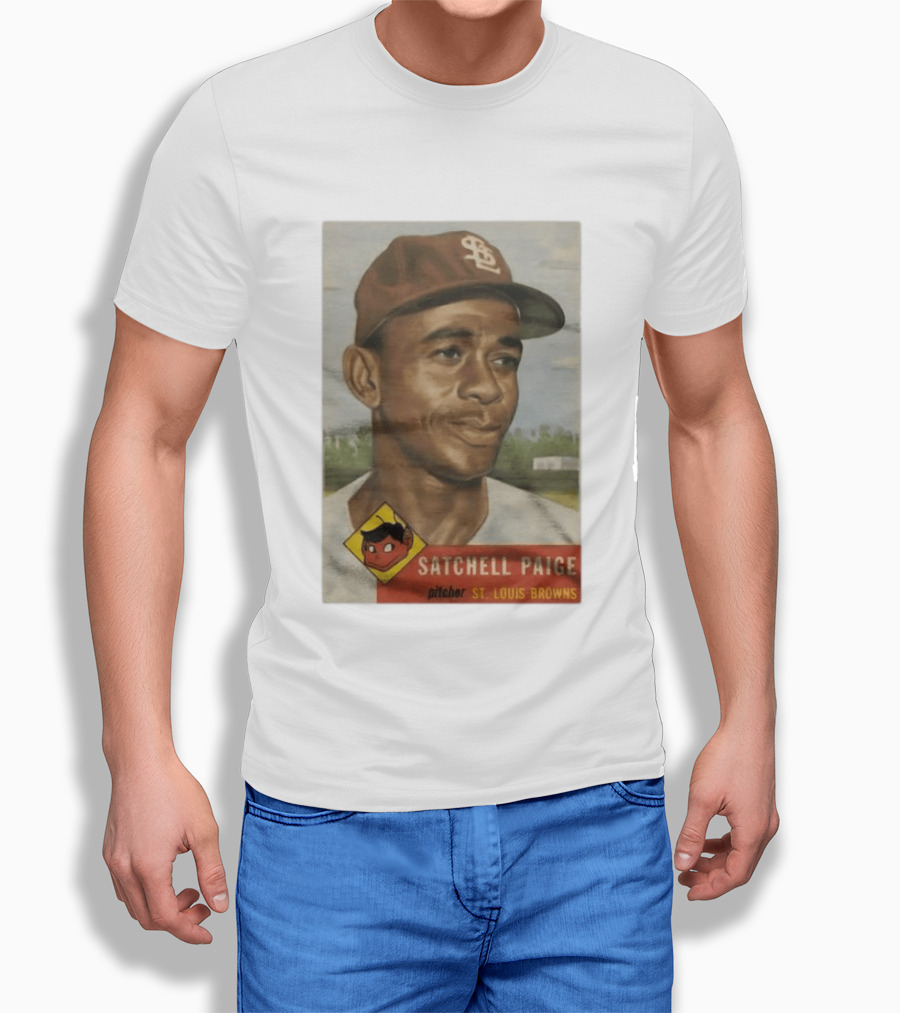Satchell Paige St. Louis Browns Pitcher Vintage Baseball Card T-Shirt