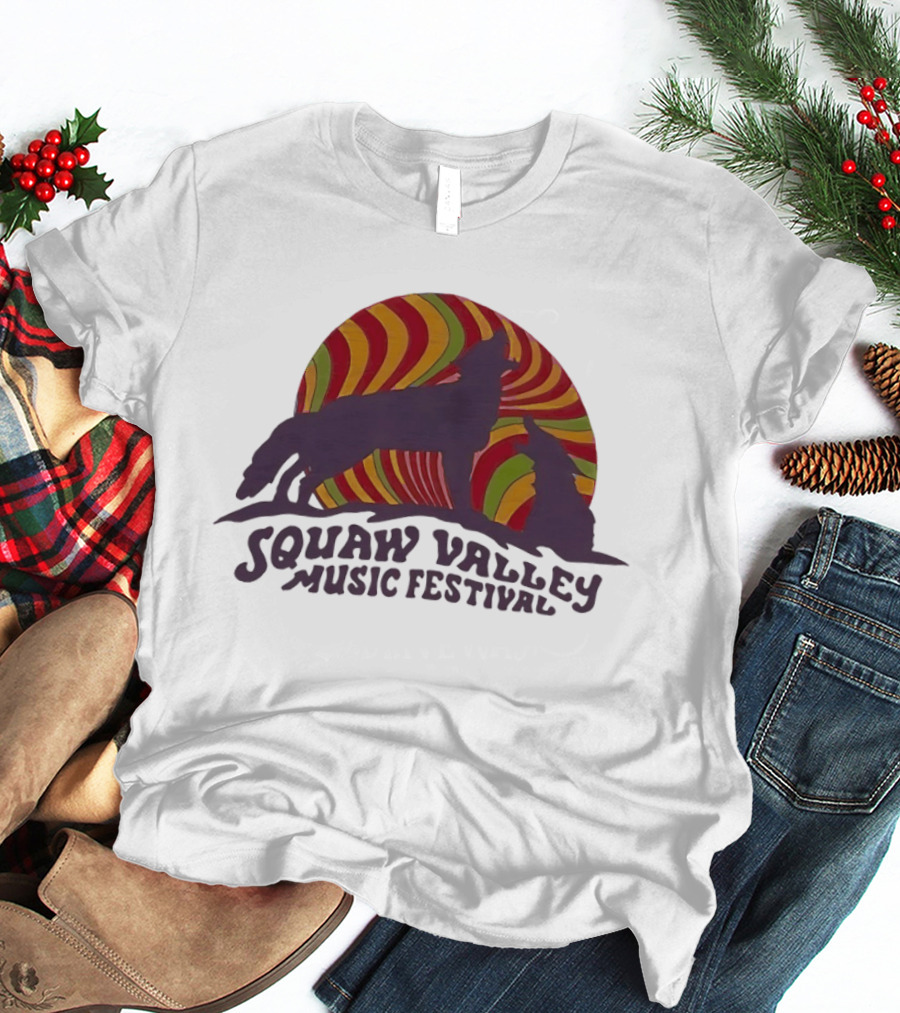 Squaw Valley Music Festival Psychedelic Wolf And Sunburst T-Shirt