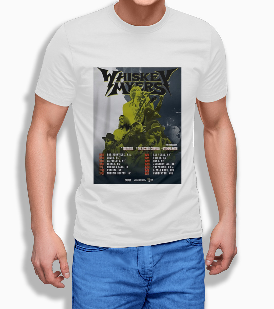 Whiskey Myers 2026 Tour North America Dates With Southall And The Record Company T-Shirt