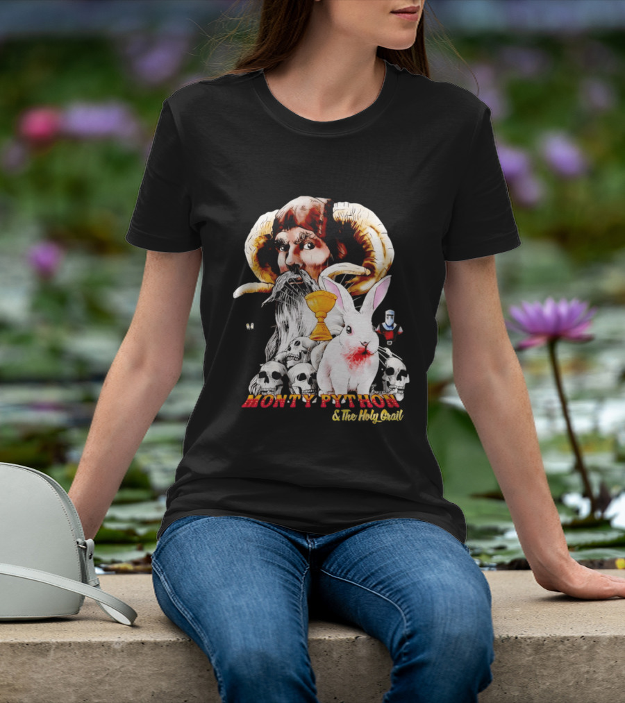 Monty Python And The Holy Grail Tim The Enchanter Killer Rabbit Grail Skulls T-Shirt