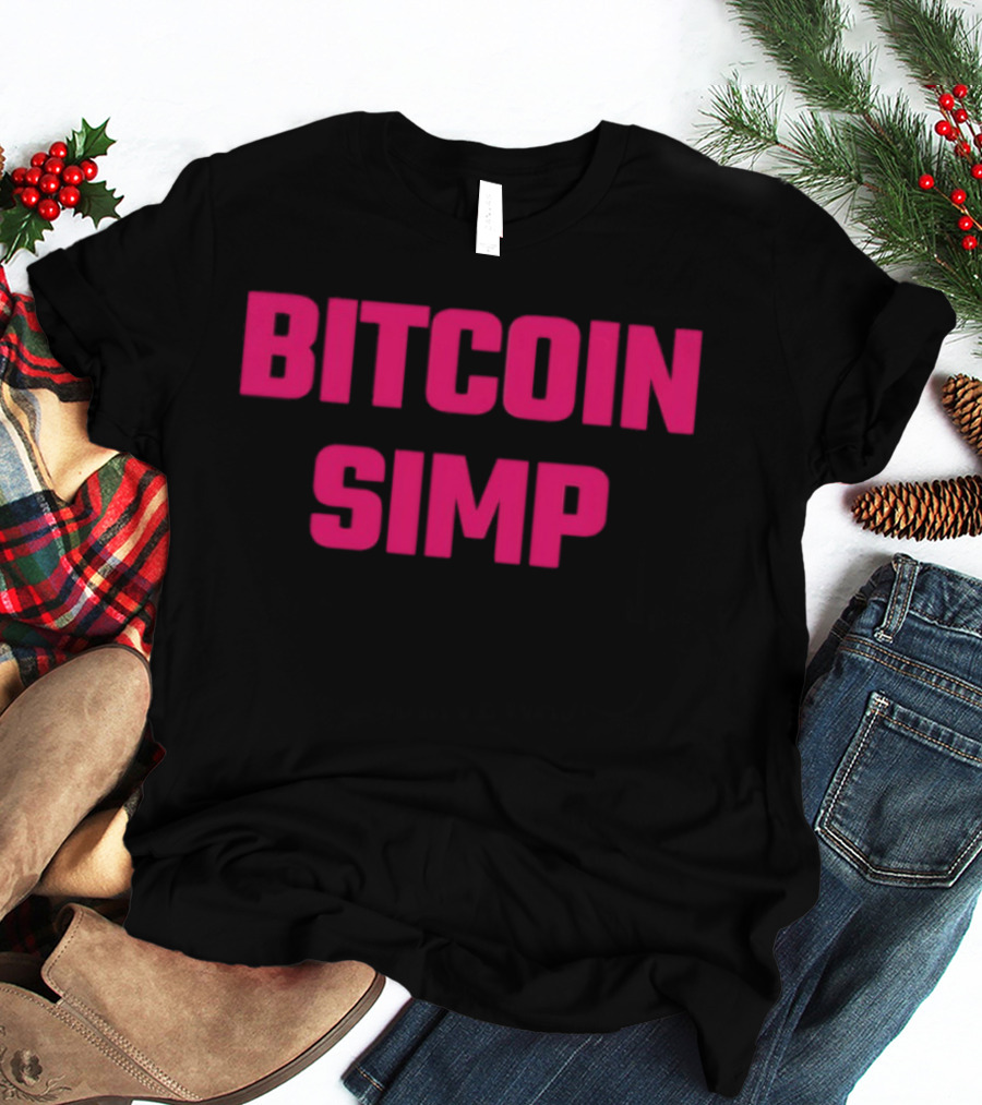 Bitcoin Simp Pink Block Letters T-Shirt
