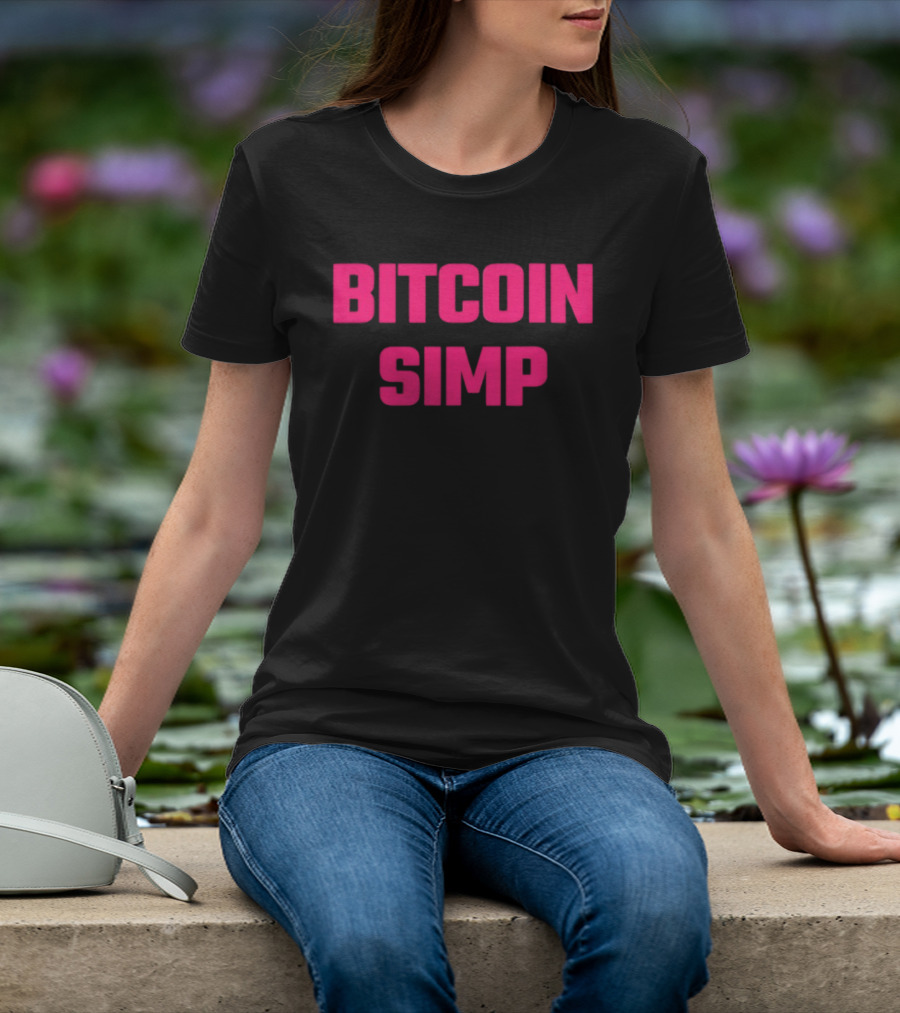 Bitcoin Simp Pink Block Letters T-Shirt