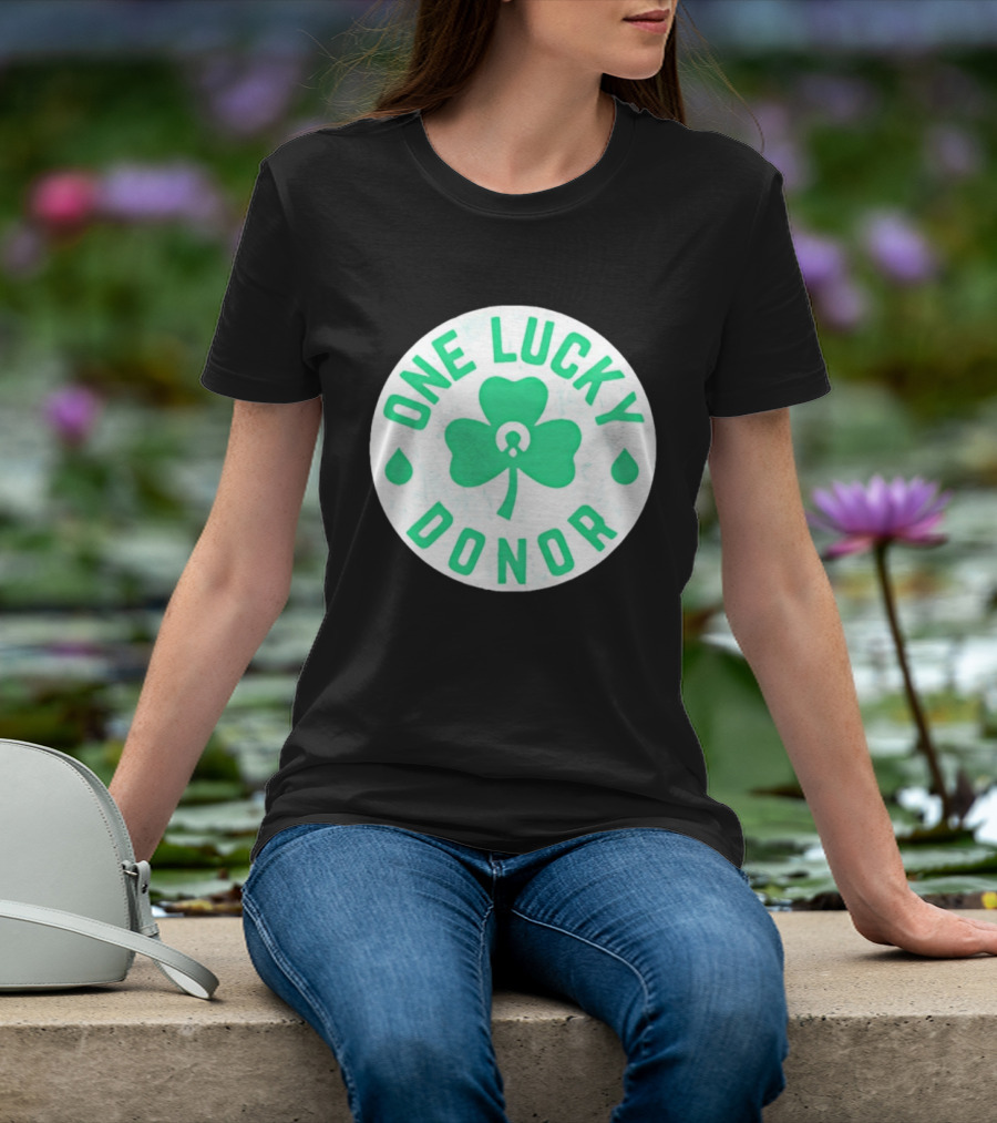 One Lucky Donor Clover Leaf Saint Patrick's Day T-Shirt