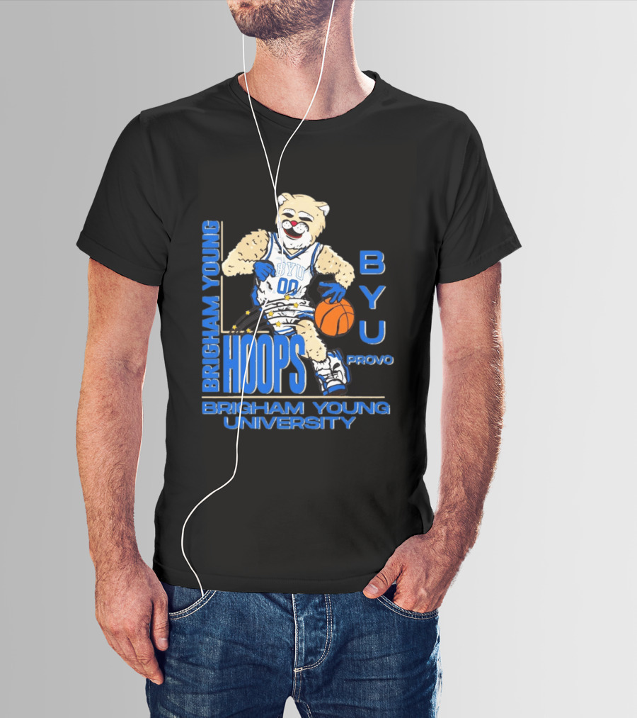 Brigham Young University Hoops BYU Provo Basketball Bear T-Shirt