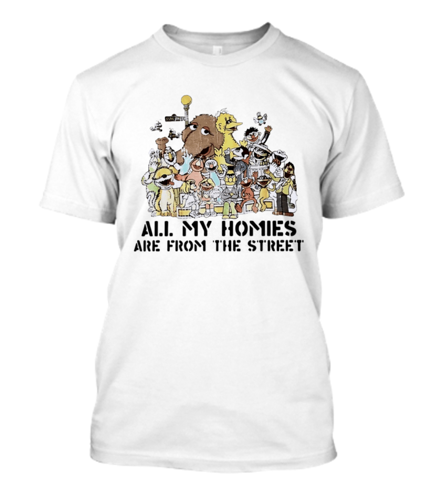 Sesame Street Homies Characters Group T-Shirt