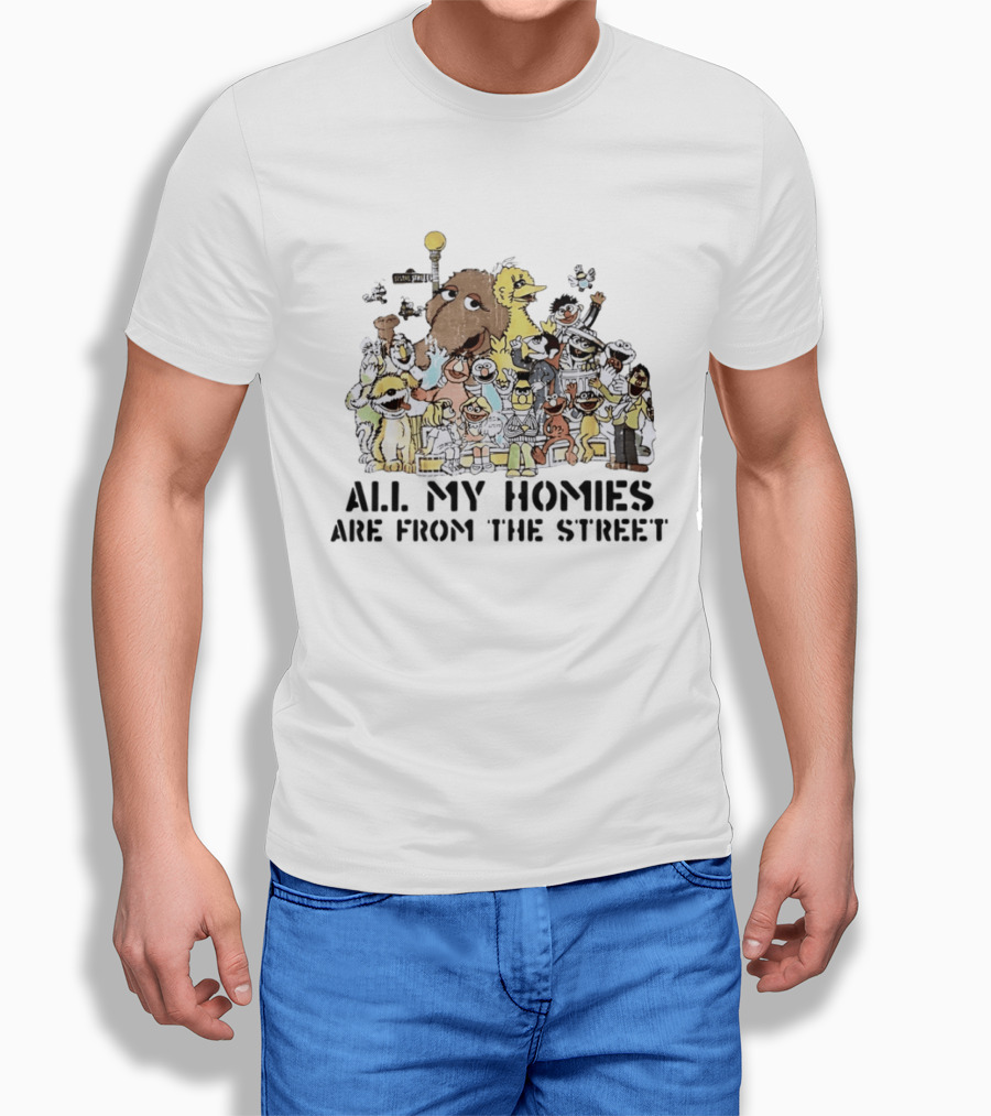 Sesame Street Homies Characters Group T-Shirt