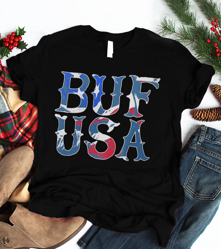BUF USA American Flag Colors Buffalo Bills T-Shirt